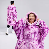 Wearable Blanket Purple Tie Dye For Adults